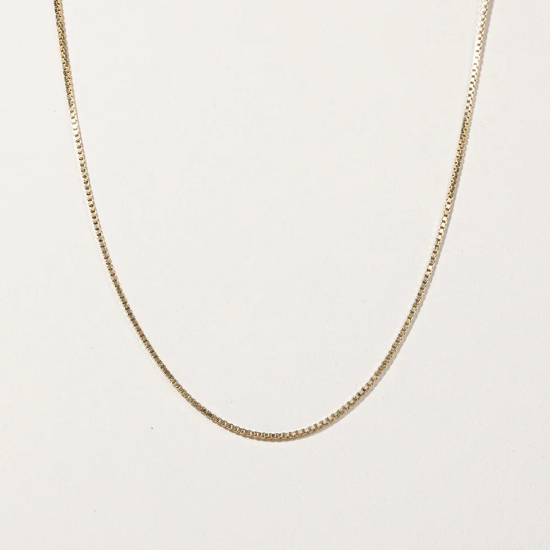 Shiny name necklaces-10k Yellow Gold Box Link Chain | 24"