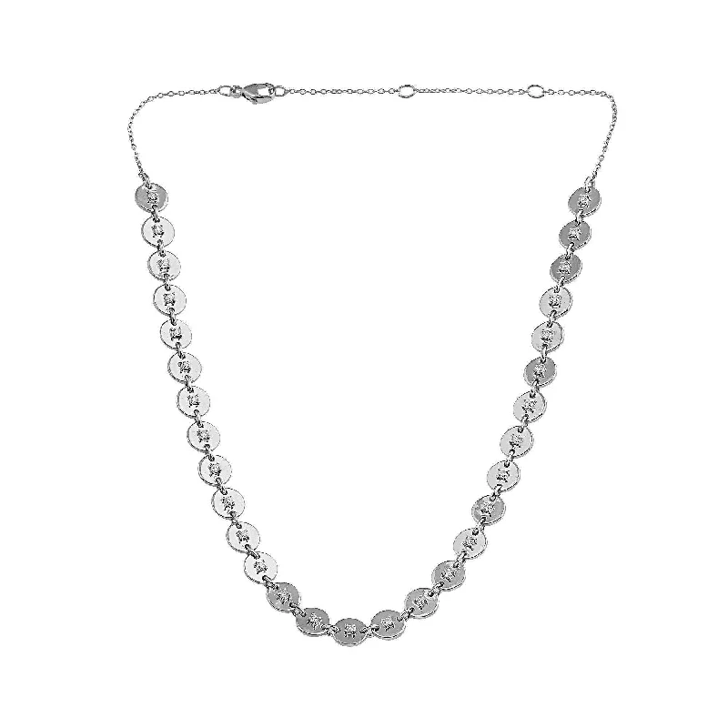 Shiny pearl necklaces-Diamond Choker 2/3Ctw