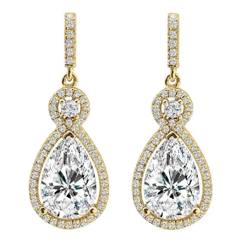 Victorian style earrings-18 KGP Victorian Clear Teardrops