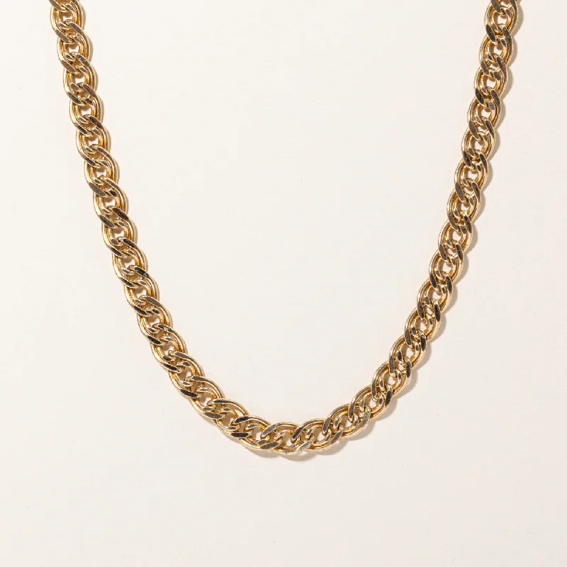 Aged medallion necklaces-14k Yellow Gold Double Curb Link Chain | 18" |