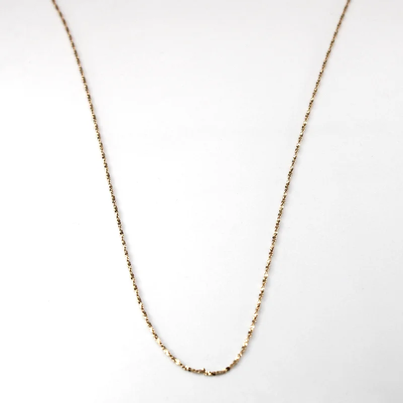 Garnet drop necklaces-10k Yellow Gold Twisted Serpentine Chain | 28"|