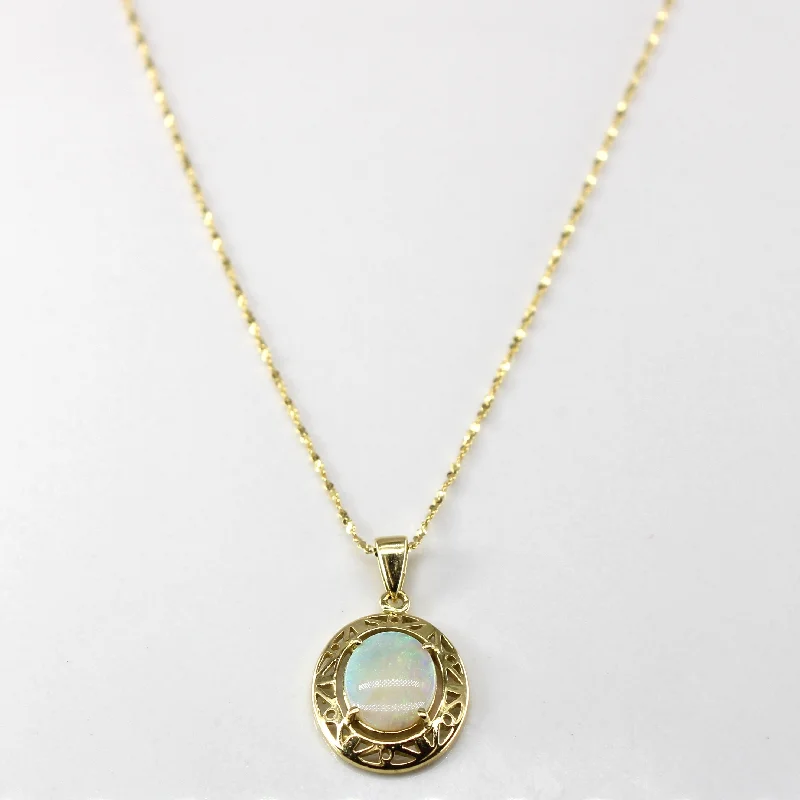 Spiral knot necklaces-Opal Pendant Necklace | 0.50ct |