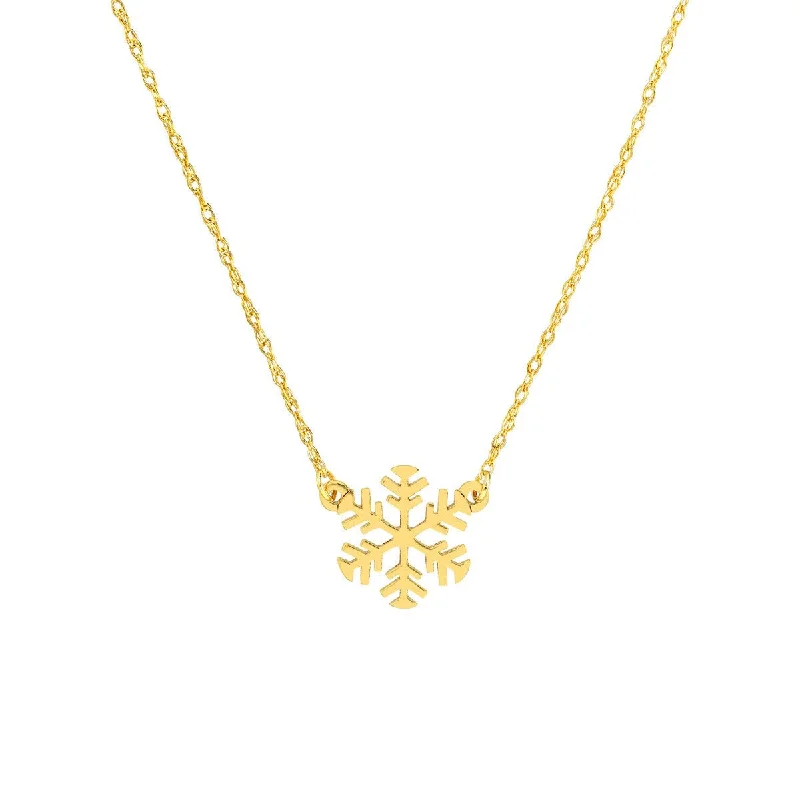 Layered link necklaces-14K Gold So You Mini Snowflake Adjustable Necklace