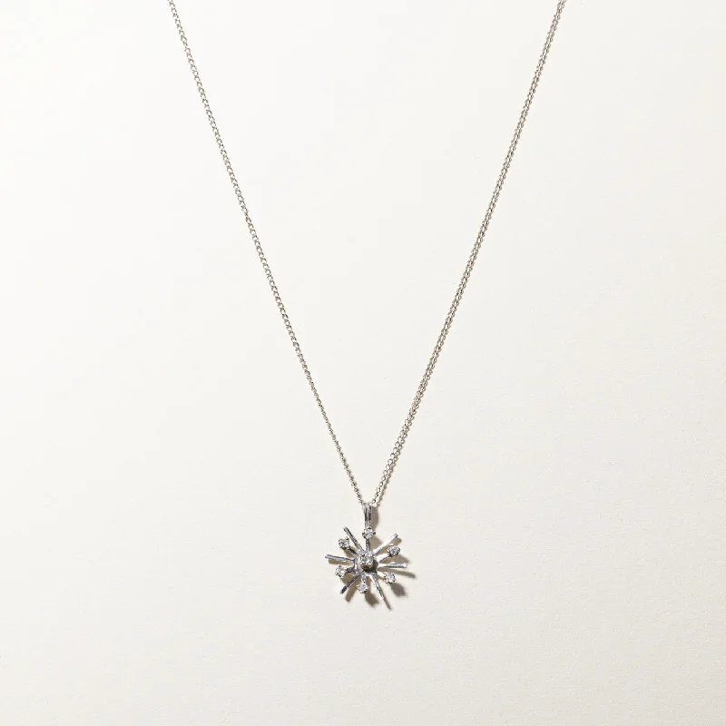 Organic woven necklaces-Diamond Snowflake Pendant Necklace | 0.15ctw | 18"|