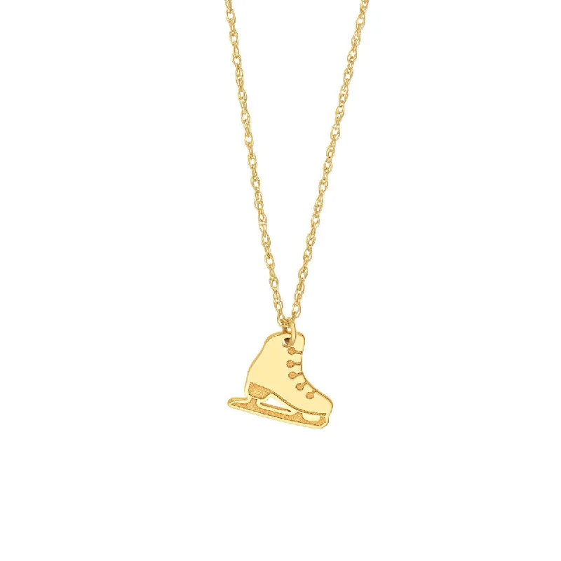 Elite diamond necklaces-14K Yellow Gold So You Ice Skate Necklace