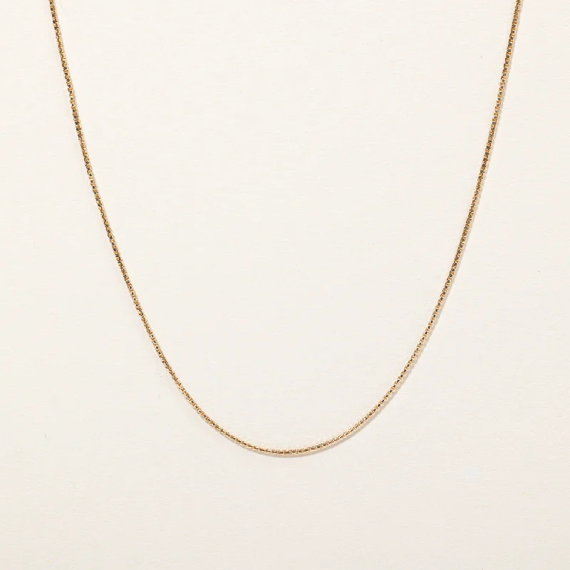 Layered link necklaces-14k Yellow Gold Box Link Chain | 16" |