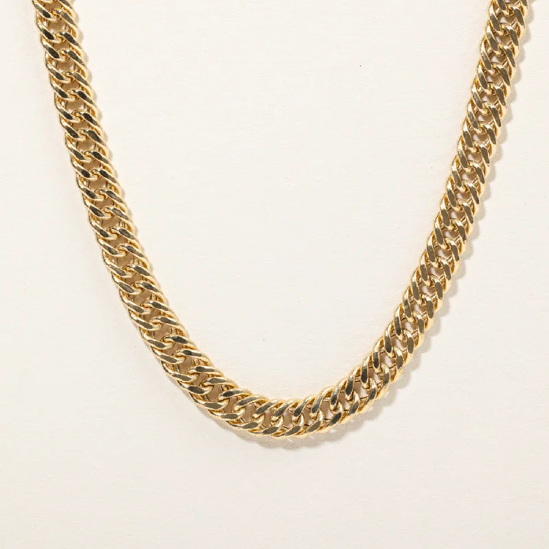 Topaz pendant necklaces-18k Yellow Gold Double Curb Chain | 22" |