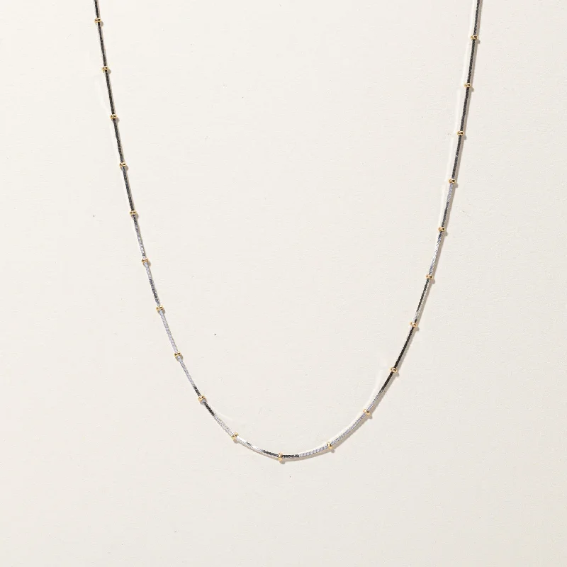 Surf wave necklaces-Two Tone Gold Satellite Chain | 18"|