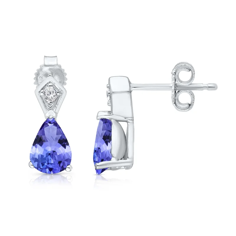 Vivid gem earrings-Kallati Tanzanite Diamond Stud Earrings