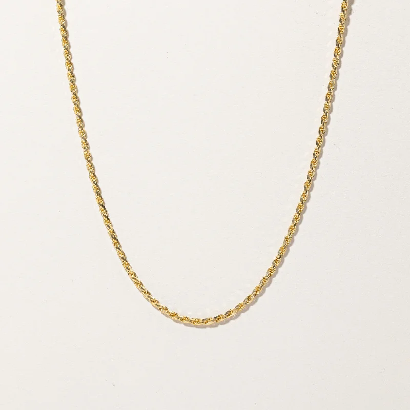 Broad weave necklaces-Gold Rope Chain |22"|