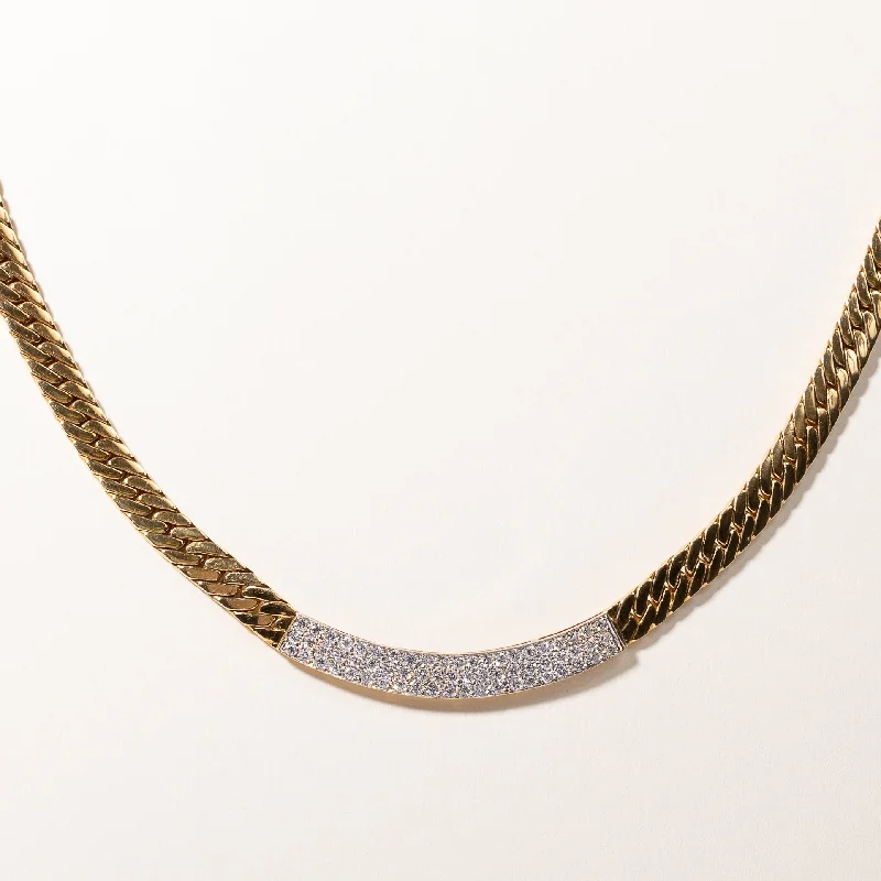 Charming bead necklaces-18k Yellow Gold Diamond Cuban Link Necklace | 1.89ctw | 16"