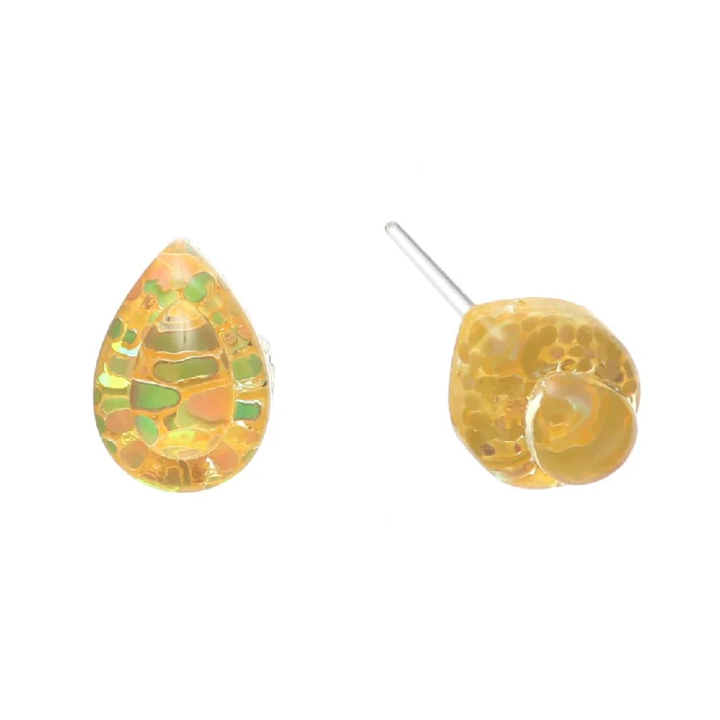 Confetti Teardrop Studs Hypoallergenic Earrings for Sensitive Ears Made with Plastic Posts