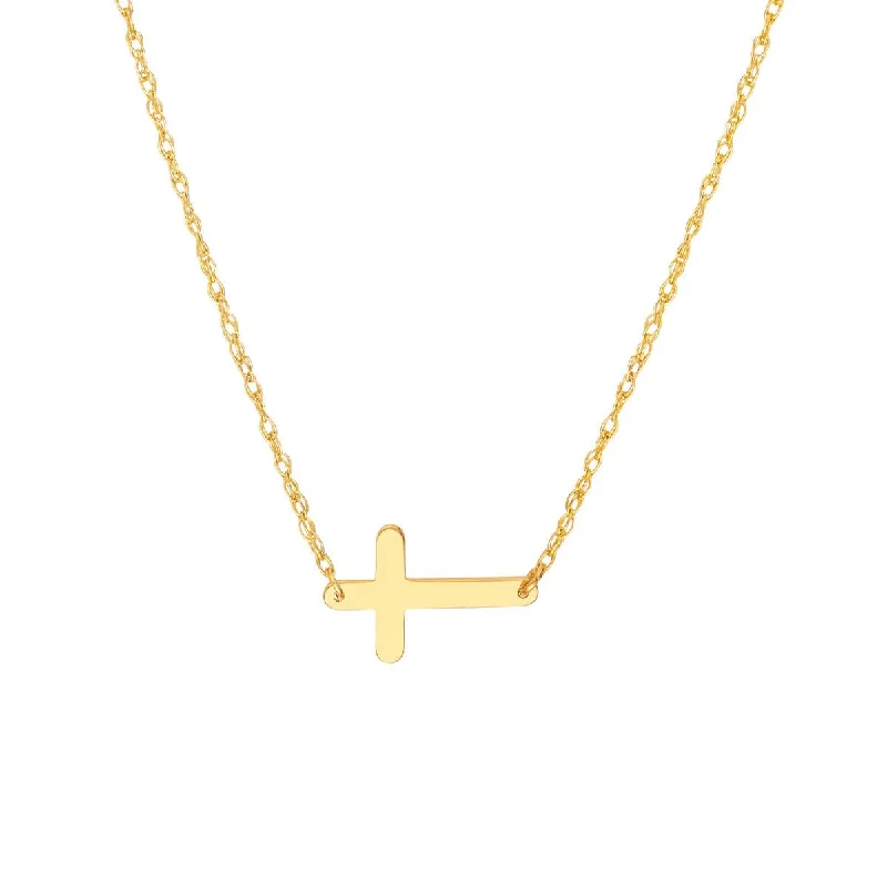 Reed weave necklaces-14K Yellow Gold So You Mini E2W Cross Adjustable Necklace