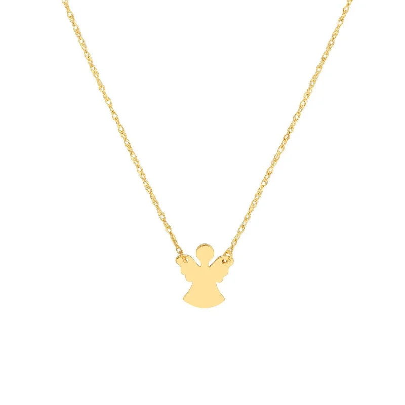 Sleek pendant necklaces-14K Yellow Gold So You Mini Angel Adjustable Necklace