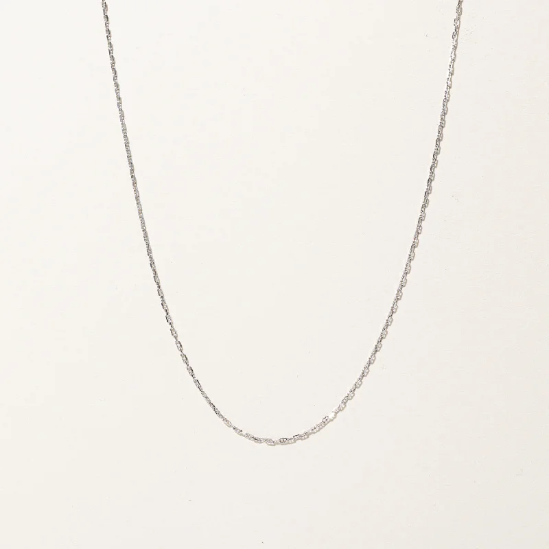 Pure crystal necklaces-White Gold Anchor Chain | 16"|