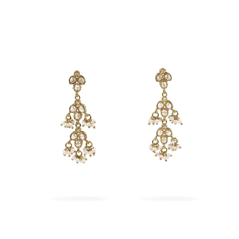 Light drop earrings-Mila Drop Earrings in White