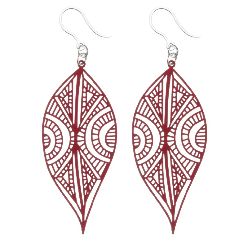 Henna Tattoo Dangles Hypoallergenic Earrings for Sensitive Ears Made with Plastic Posts