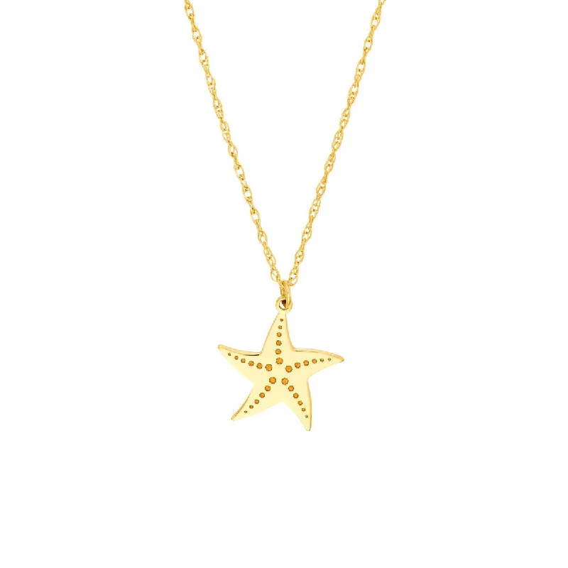 Wrapped thread necklaces-14K Yellow Gold So You Starfish Necklace