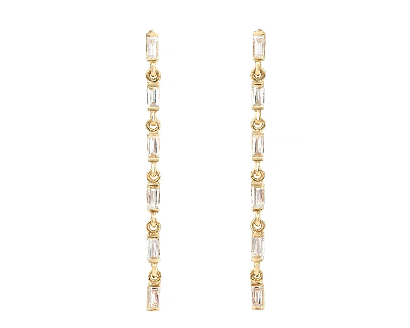 Clear pearl earrings-Cascade Earrings