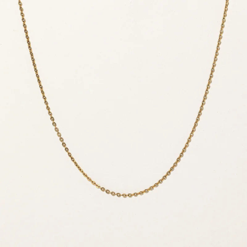 Raised disc necklaces-18k Yellow Gold Cable Chain | 24" |