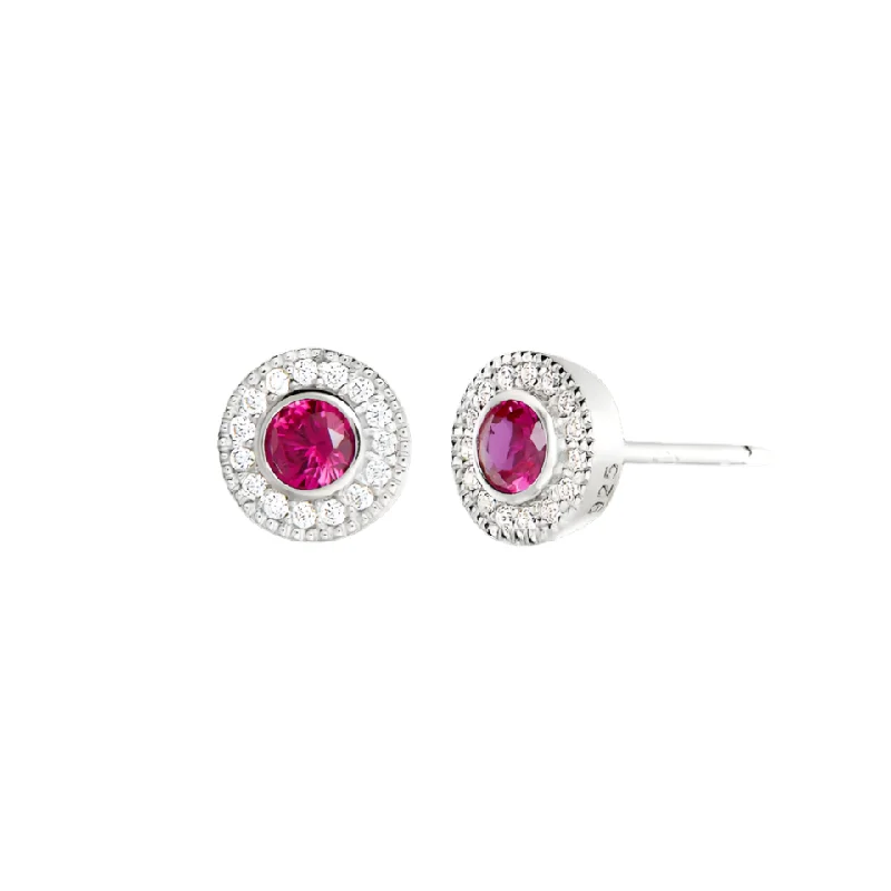 Ruby stone earrings-Birth Gems Garnet Earrings