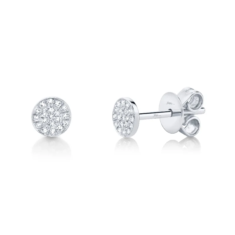 Twisted cord earrings-Shy Creation .07ctw Diamond Pave Stud Earrings