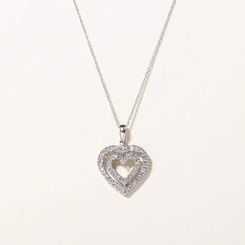 Love charm necklaces-Diamond Heart Pendant Necklace | 0.21ctw | 18" |