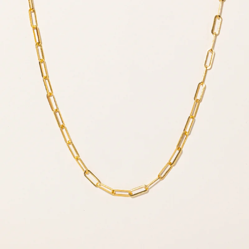 Fused metal necklaces-22k Yellow Gold Paperclip Chain | 24" |