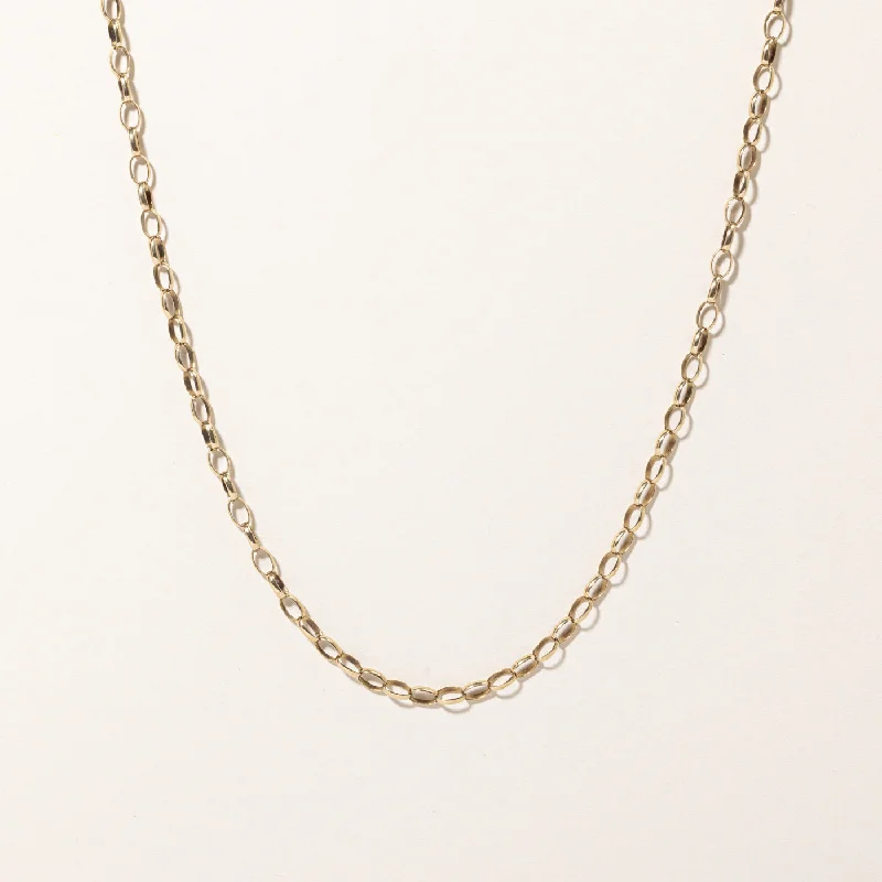 Chic art necklaces-9k Yellow Gold Oval Cable Chain | 25" |