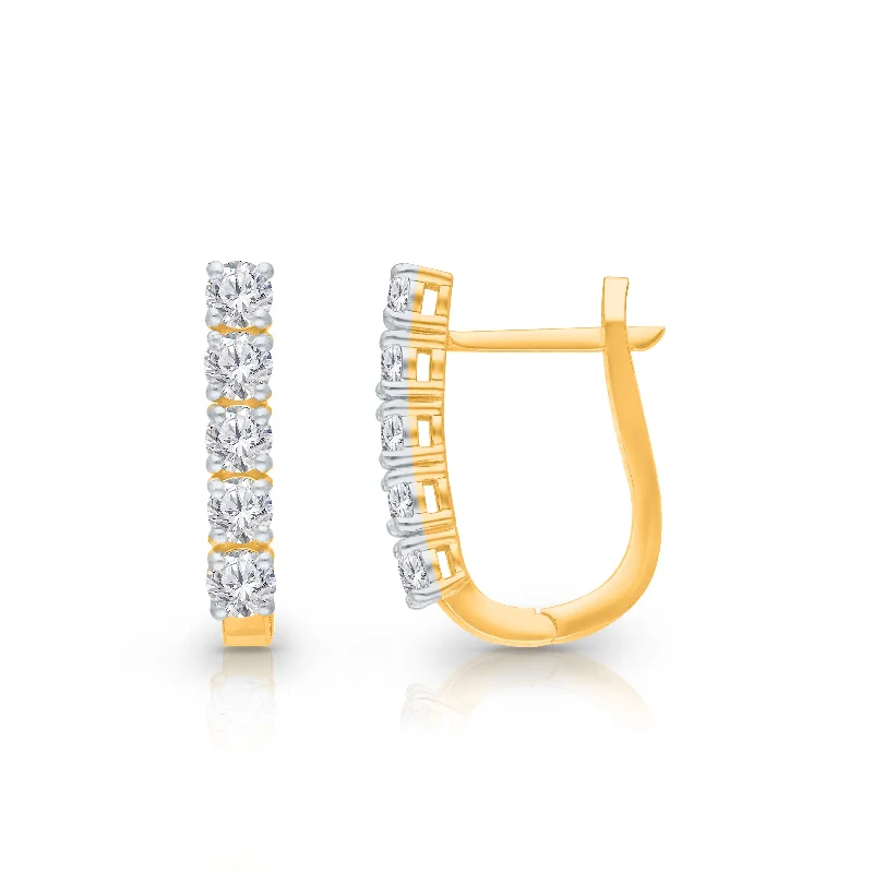 Lunar glow earrings-Kallati .80ctw Lab Grown Diamond Hoop Earrings