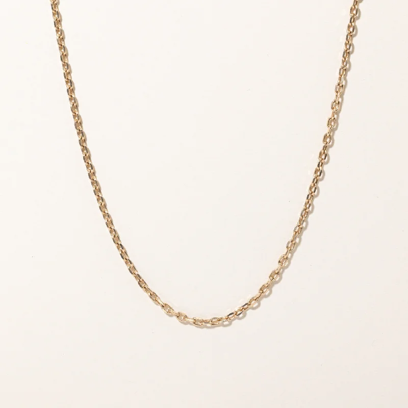 Ruby stone necklaces-10k Yellow Gold Oval Cable Link Chain | 21" |