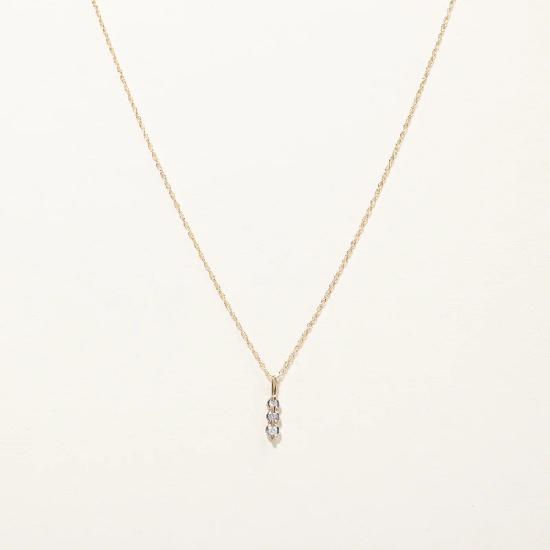 Wrapped thread necklaces-Three Stone Diamond Pendant Necklace | 0.06ctw | 16"|