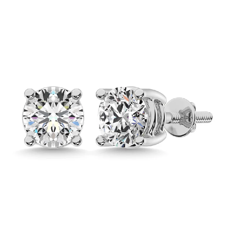 Raised disc earrings-14K White Gold 1/5 CTW Premium Diamond Stud Earrings