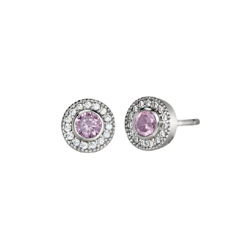 Soft threader earrings-Birth Gems Pink Sapphire Earrings