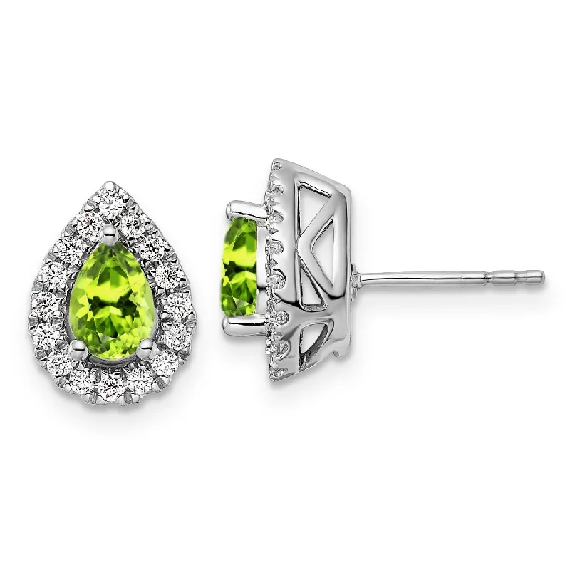 Surf theme earrings-Peridot Diamond Halo Earrings