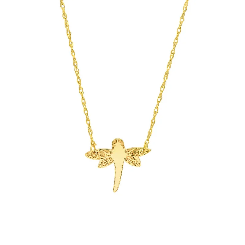 Morganite necklaces-14K Yellow Gold So You Dragonfly Necklace