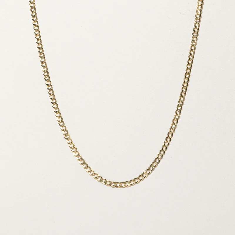 Wool thread necklaces-Yellow Gold Curb Link Chain | 22"|