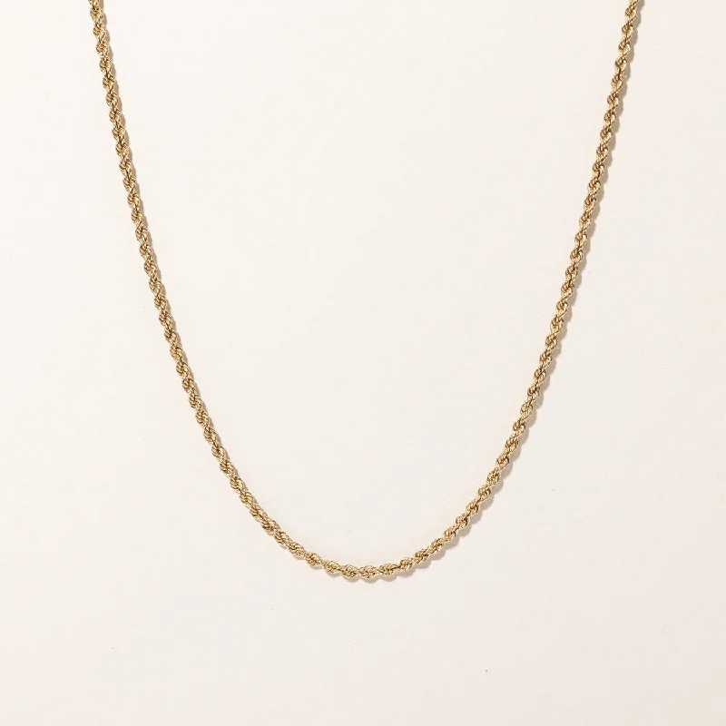 Reed weave necklaces-14k Yellow Gold Rope Link Chain | 18" |