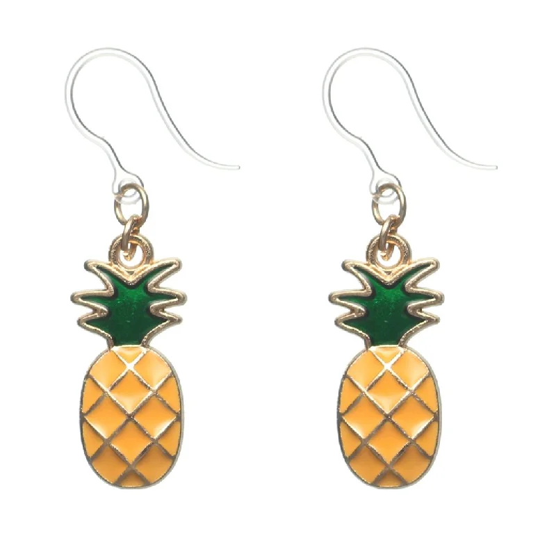 Perfect Pineapple Dangles Hypoallergenic Earrings for Sensitive Ears Made with Plastic Posts