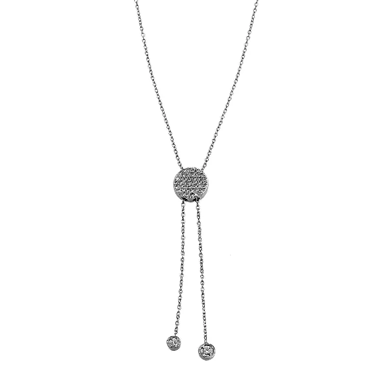 Fiber tassel necklaces-Lariat Diamond Necklace 1/3Ctw