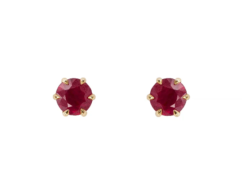 Thin drop earrings-Ruby Cleo Studs