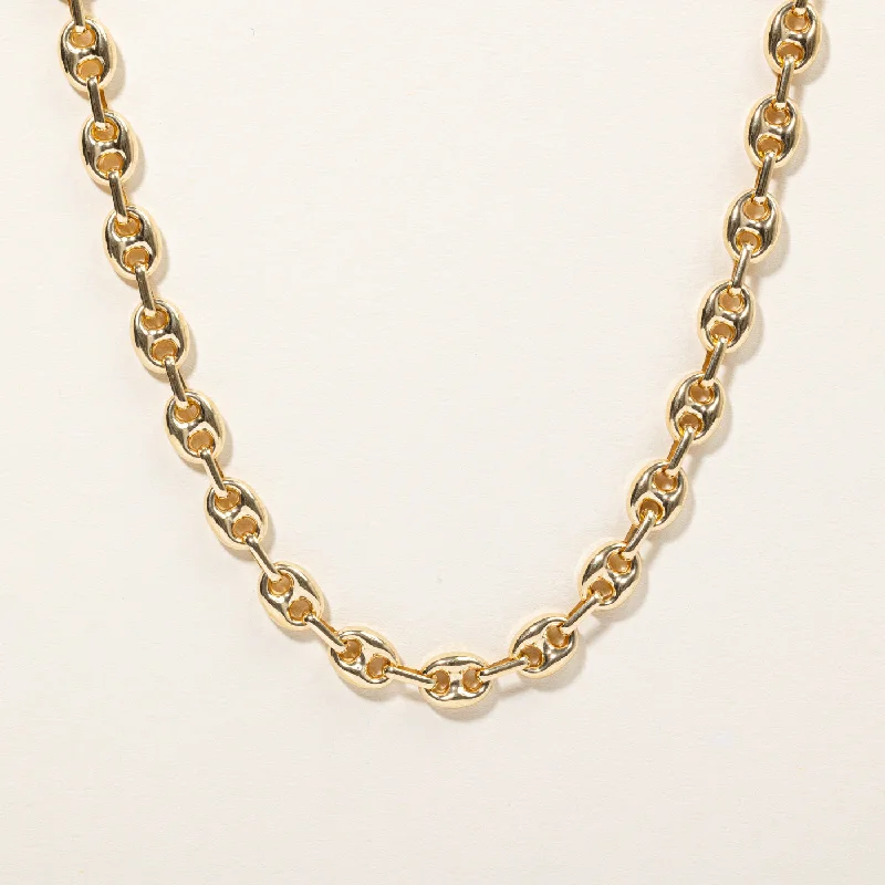 Tiny charm necklaces-18k Yellow Gold Puffed Anchor Link Chain | 20" |