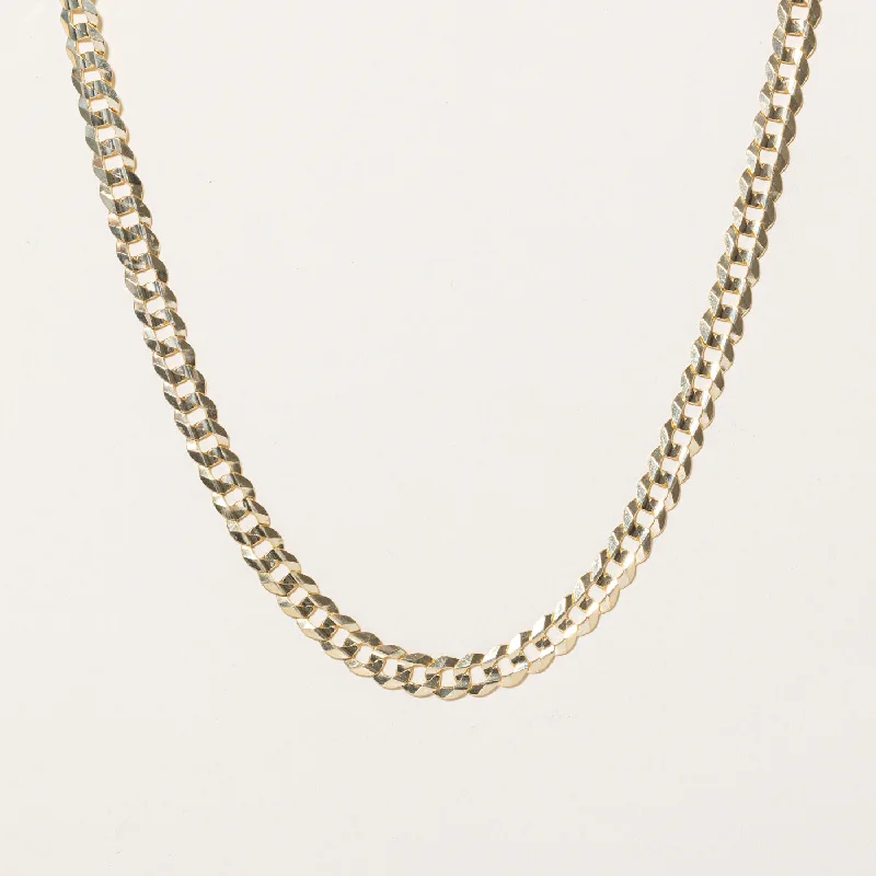 Fiber fringe necklaces-10k Yellow Gold Curb Link Chain | 25" |