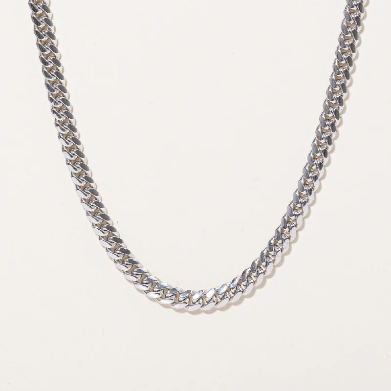 Wide link necklaces-14k White Gold Curb Link Chain | 22" |