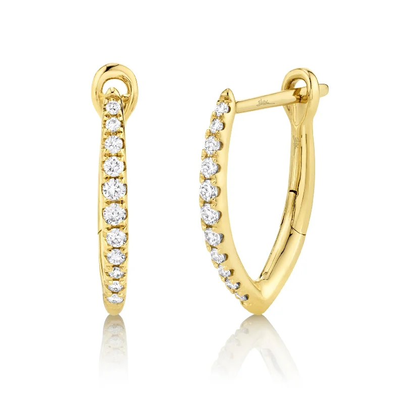 Old flair earrings-Shy Creation .15ctw Diamond Hoop Earrings