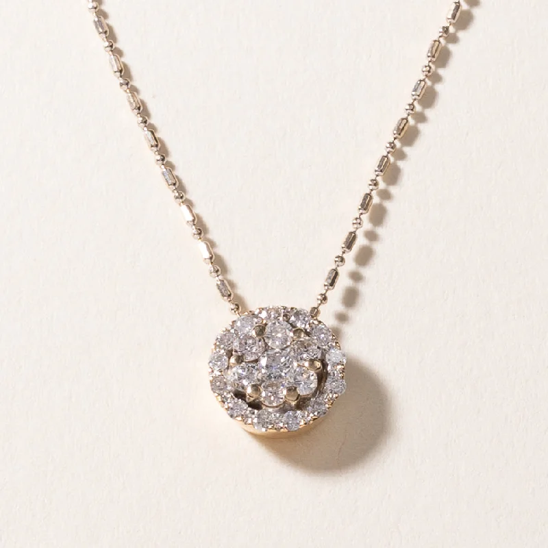 Aged medallion necklaces-18k Yellow Gold Diamond Necklace | 0.62ctw | 18"