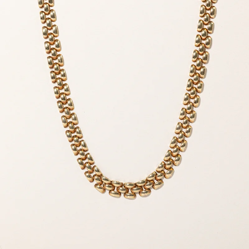 Clear-line necklaces-14k Yellow Gold Panther Link Chain | 16" |