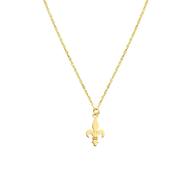 Loop knot necklaces-14K Yellow Gold So You Mini Fleur De Lis Adj Necklace