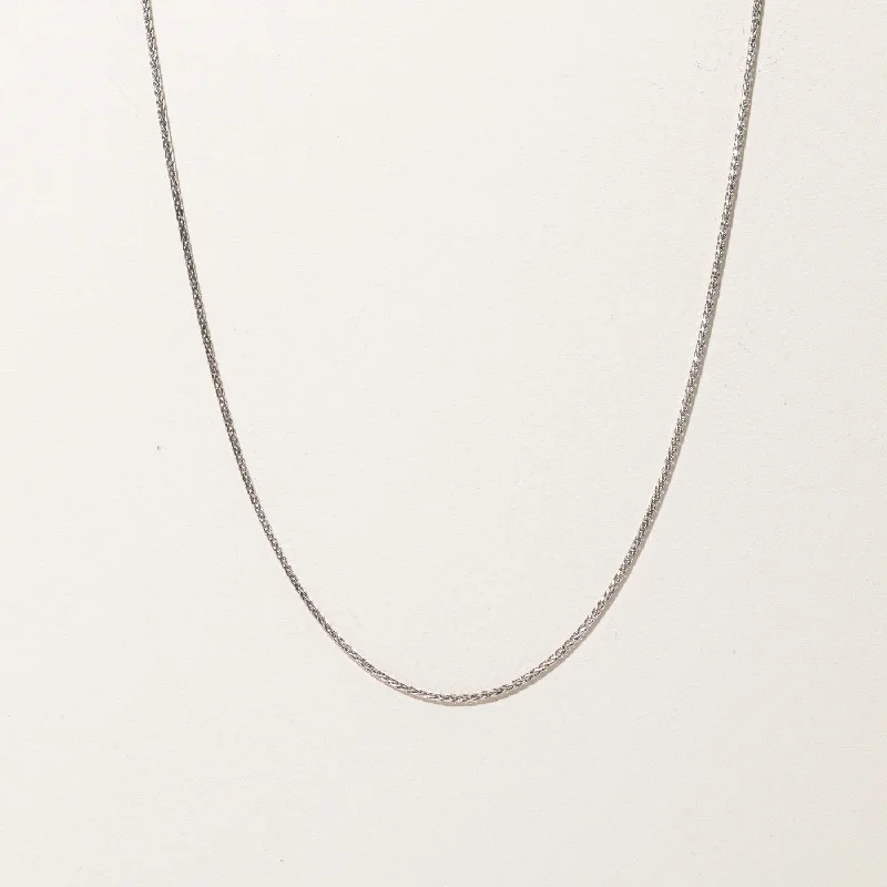 Light filigree necklaces-White Gold Wheat Chain | 16"|