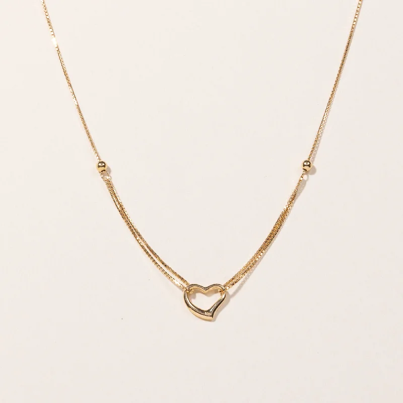 Topaz pendant necklaces-18k Yellow Gold Heart Pendant Necklace | 16"